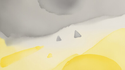 Creative watercolor background with yellow and gray brush strokes elements