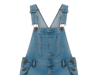 Light Wash Denim Overalls on transparent background