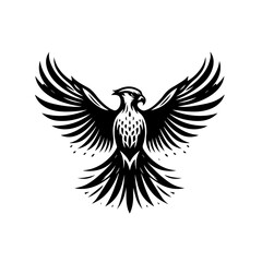 Majestic Stylized Falcon Eagle Bird Logo Design.
