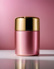 Cosmetic bottle with modern and elegant design, displayed on a soft background. Suitable for product mockups, branding, and packaging design.