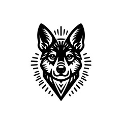 Stylized Dog Head Geometric Illustration.
