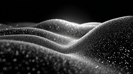 Abstract Black And White Glittering Design With Light Waves