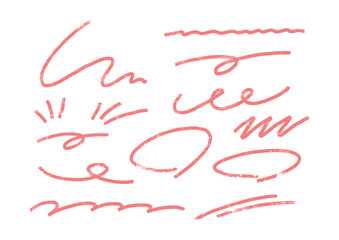 手描き風のクレヨンタッチ装飾ラインセット