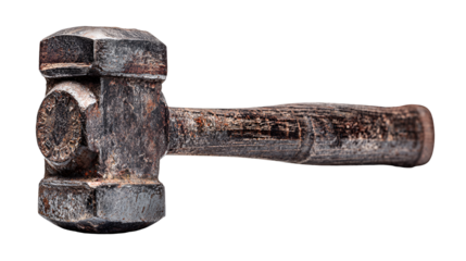 Old Rusty Hammer Black Background Tool Metal Wood Handle,
