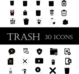 Trash icon in fill black collection