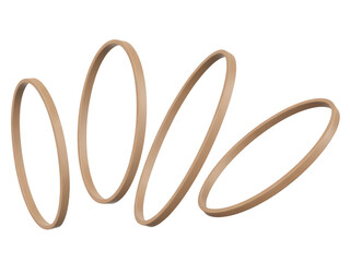 Brown Rubber Bands on transparent background