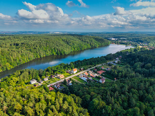 The Radunia River in Lapino, Kashubia, Poland