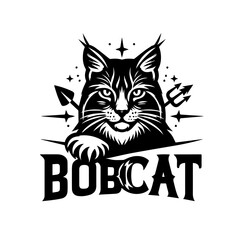 Fierce Bobcat Head Mascot Logo Illustration.