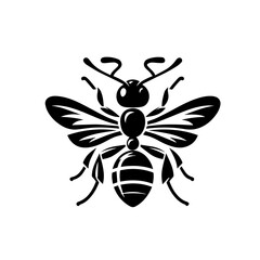 Obraz premium Black and White Bee Icon Vector.