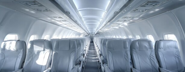 Empty airplane interior