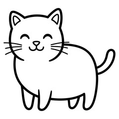 Cute Cartoon Cat Illustration with a Happy and Playful Expression