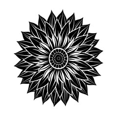 Abstract floral vector illustration with a colorful pattern of flowers, leaves, and sun symbols