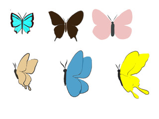 set of butterflies