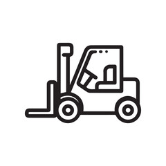 Simple forklift icon on white background. Loader symbol
