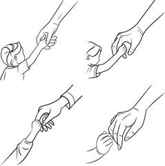 Obraz premium Touch of Love – Child Holding Finger