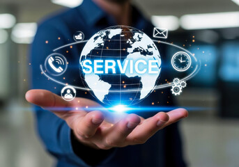 Global service network connecting people and communication technology