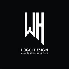 WH WH Logo Design, Creative Minimal Letter WH WH Monogram