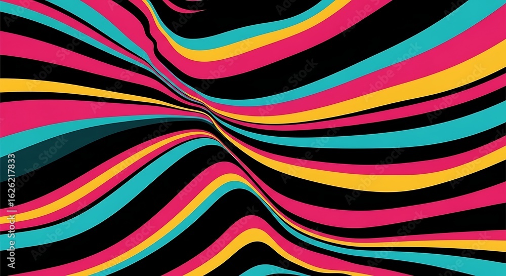 Poster abstract colorful wavy lines background creates a visually appealing and modern design