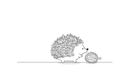 Obraz premium Cute hedgehog illustration