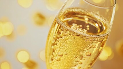 Close-up of a golden champagne glass