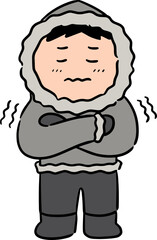 Illustration of man in winter clothes
