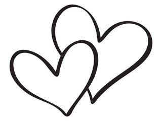 Silhouette calligraphic love heart sign valentine day romantic vector illustration symbol icon