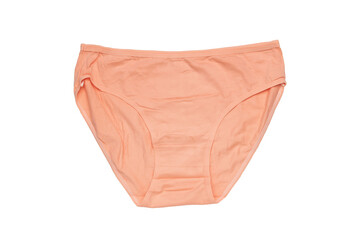 Peach Cotton Underwear: Simple and Soft Women's Lingerie in Pastel Shade. Transparent background.