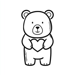 Fototapeta premium Cute bear holding a heart