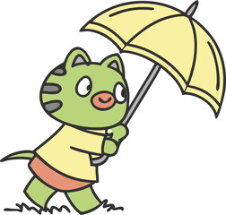 cute animal character in summer
