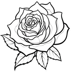 White rose isolated on white background vector floral illustration design pattern vintage style