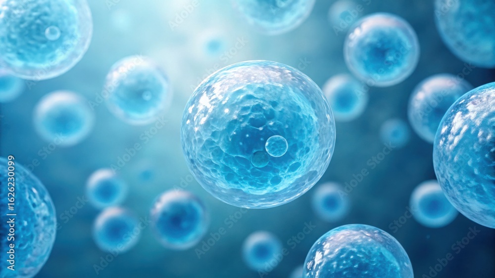Poster bright microscope view of stem cell clusters in high resolution