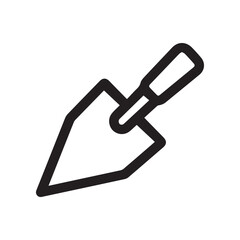 Isolated Black and White Icon of a Trowel for Gardening