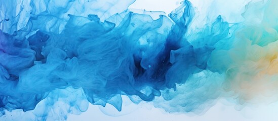 Obraz premium abstract, watercolor, ink, blue, teal, cyan, fluid, dynamic, motion, energy, ethereal, mysterious, evocative, dreamy, expressive, digital art 