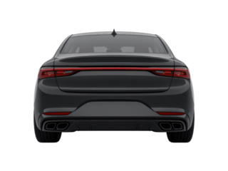 Rear view of modern black sedan car
