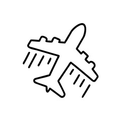 airplane icon in flat style, plane isolated on white background, flight, transportation business concept, vector Illustration