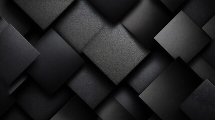 Fototapeta premium Abstract Black Squares Texture Dark Geometric Background