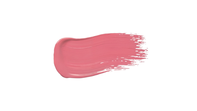 Elegant pink lipstick swatch texture for beauty product promotion and vibrant makeup artistry designs with a modern aesthetic and transparent background