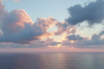 Calm Sea with Peaceful Sunrise and Open Horizon
