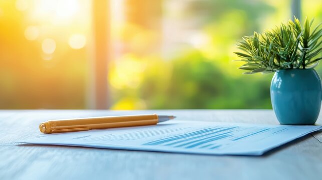 Financial summer strategy session with documents and reports being analyzed in a bright office.