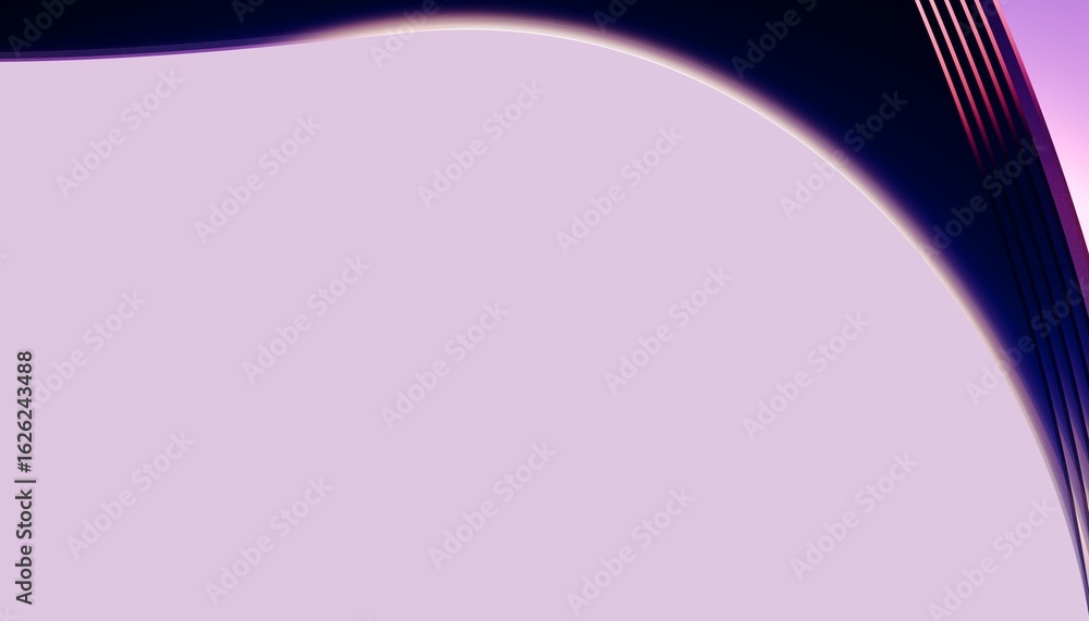 Poster curved abstract digital illustration featuring soft gradients transitioning from deep blue and purpl