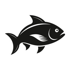Black and White Fish Silhouette Icon
