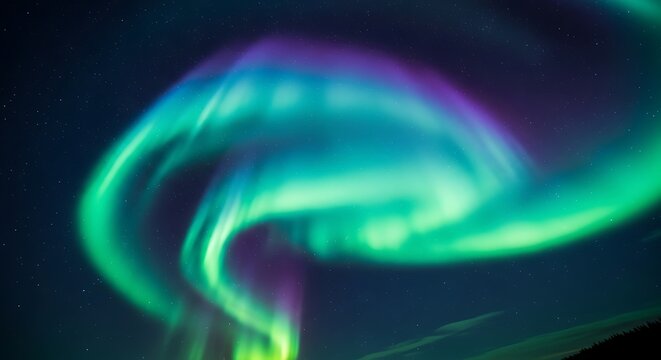 Mesmerizing aurora borealis dancing across a starlit arctic night sky painting ethereal light