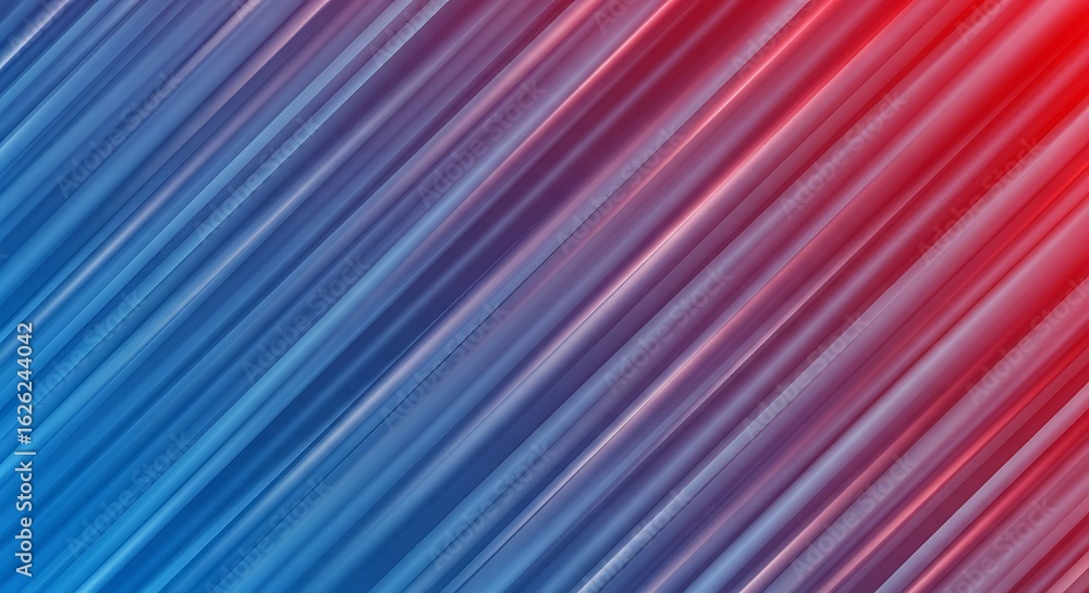 Poster dynamic abstract background with diagonal lines in vibrant red and blue colors