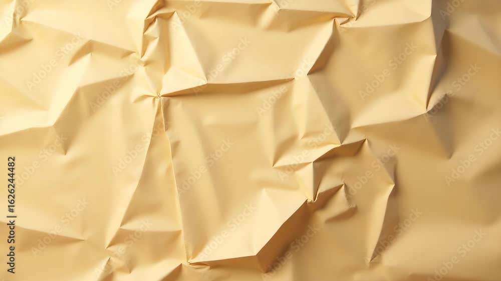 Poster close up of crumpled brown recycled craft paper texture with empty space for design - eco-friendly b