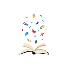 International Literacy Day Background with Flying Books for Education Awareness. International Literacy Day Celebration with Flying Books