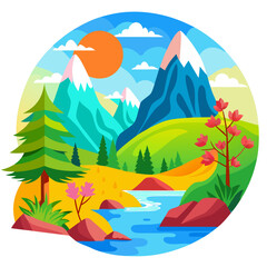 landscape with mountains