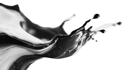 Abstract monochrome liquid splash