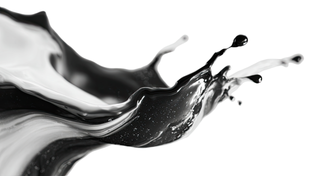 Abstract monochrome liquid splash