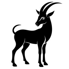 Addax vector clean black silhouette design white background