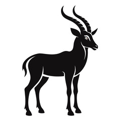 Addax vector clean black silhouette design white background